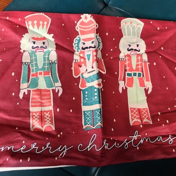 Christmas Pillow Cover Holiday Nutcracker Decor Soft Decorative Lumbar Case 20" - Picture 4 of 13